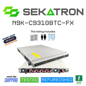 🔀 N9K-C93108TC-FX 48x porte 10G-T 6x 40/100G QSFP28 doppio alimentatore • NX-OS 9.3(6) ⚡ - Foto 1 di 2