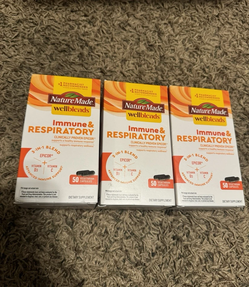 50 cápsulas vegetarianas inmunes y respiratorias Nature Made Wellblends  Foto 1 de 1