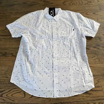 Oakley Vintage 2014 Splash manga corta abotonada para hombre XXL blanco nuevo con etiquetas Foto 1 de 4