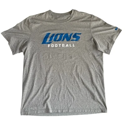 Nike Detroit Lions Men's Size XL Gray T-Shirt Dri-Fit Performance NFL Official - Image 1 of 4