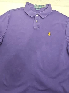 Polo Ralph Lauren Custom Fit Poloshirt L Lila Orange Pony Y2K Retro Prep... - Bild 1 von 8