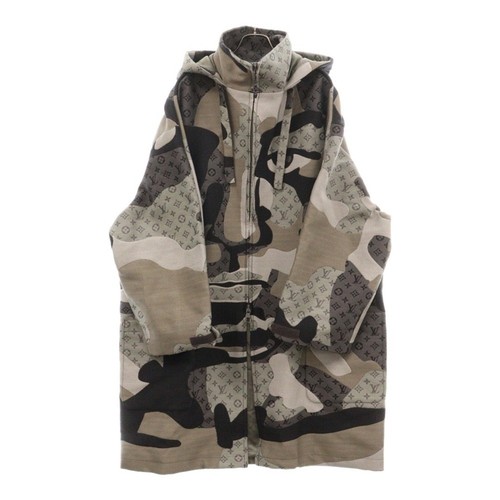 LOUIS VUITTON（LV） Louis Vuitton Monogram Mod Cappotto Patchwork Lungo Grigio Cotone x Poliestere Usat