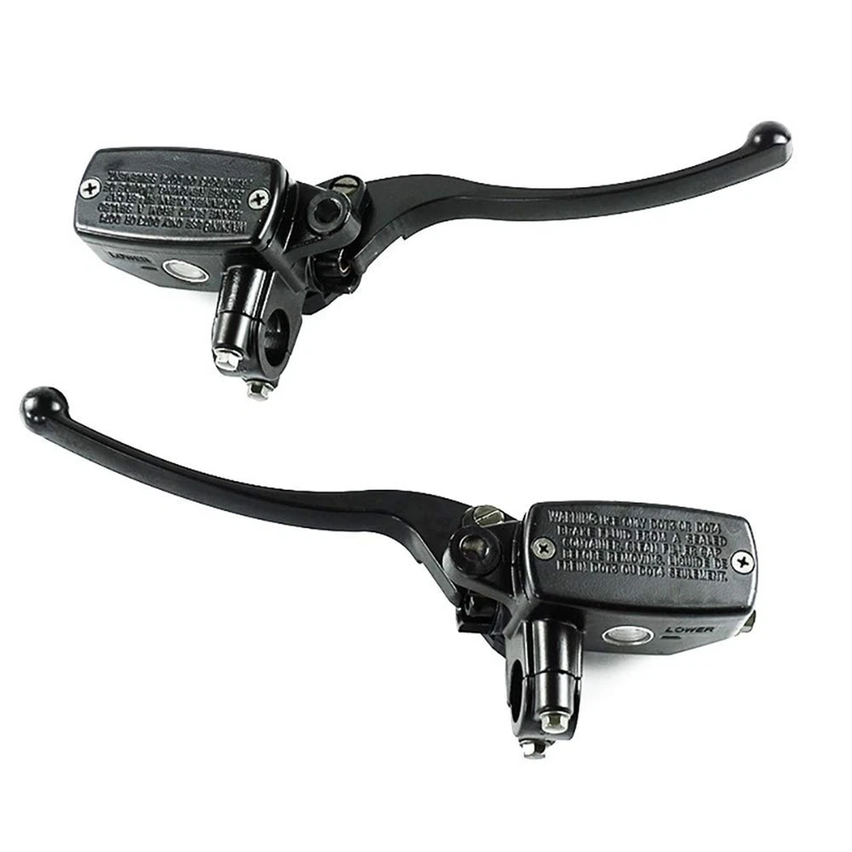 7/8" Motorcycle Handlebar Hydraulic Brake Clutch Master Cylinder Lever (Black) - Image 1 of 4