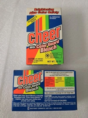 NoS Sample Size Cheer Color Guard Powder Detergent Boxes 1990s Laundry Ephemera  - Image 1 of 3