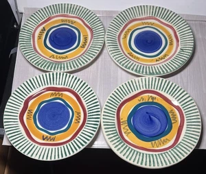 4 platos de postre Gail Pittman pintados a mano 1994-95 7 1/2" - Imagen 1 de 10