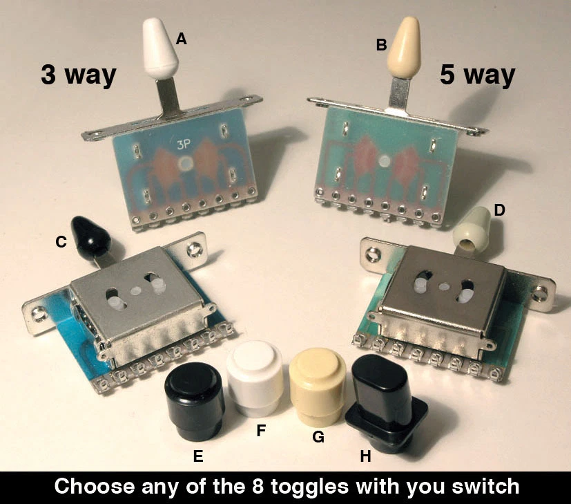 3 Way & 5 way Lever Selector Switch & choice of toggle E3 E4 - Image 1 of 1