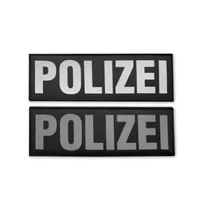 HCIM Patch Velcro Badge POLICE - Black 30 x 10 cm - Picture 1 of 1