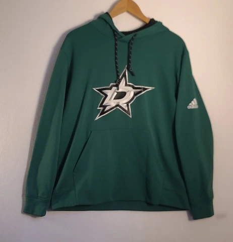 Adidas Dallas Stars Kelly Green Hoodie Sz Large Logo NHL Hockey Cover