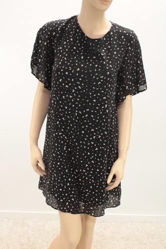 VALENTINO Abito tunica Anthropologie tessuto e pietra dolcevita nero piccolo foderato rayon