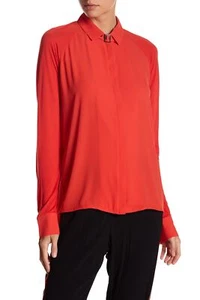 The Kooples 141654 Womens Casual Long Sleeve Collared Blouse Red Size Small - Picture 1 of 2
