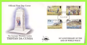 Tristan Da Cunha 1995 50. Jahrestag Ende des Zweiten Weltkriegs Set Erster Tag Cover - Bild 1 von 1