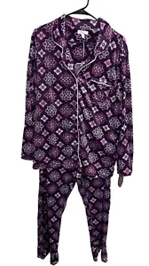 Secret Treasures NWT Plum Purple Floral Pajama Set Button Up Top SZ 3XL - Picture 1 of 15