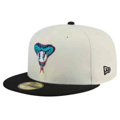 ARIZONA DIAMONDBACKS MLB NEW ERA 59FIFTY CHROME LOGO FITTED HAT 7 7/8 (RARE) - Image 1 of 4