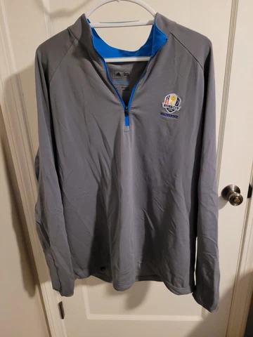 Adidas 2016 Ryder Cup Hazeltine Climacool Embroidered Quarter-Zip Adult XL Gray Cover