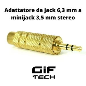 ADAPTER VON BUCHSE 6,3MM BUCHSE AUF MINIBUCHSE MÄNNLICH 3,5MM STEREO GOLD - Bild 1 von 1