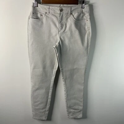 Pantalones de piel de serpiente tribal, pierna ajustada, elásticos, para mujer talla 4 beige gris Foto 1 de 4