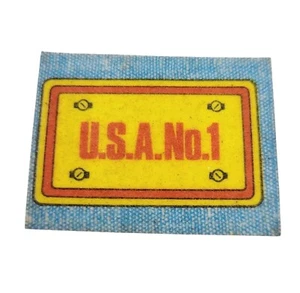 1973 Premium Cracker Jack Prize Toy Mini Iron-Onics Patch USA No 1 License Plate - Picture 1 of 2