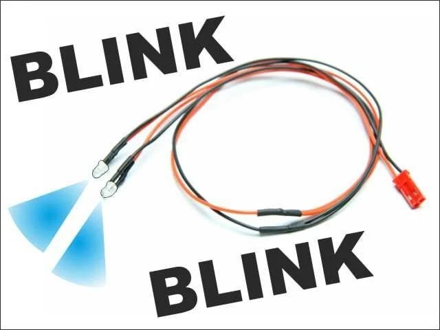 Rc Modellbau 2x LED Licht Kabel Blinkend Farbe Blau C5455 - Bild 1 von 1