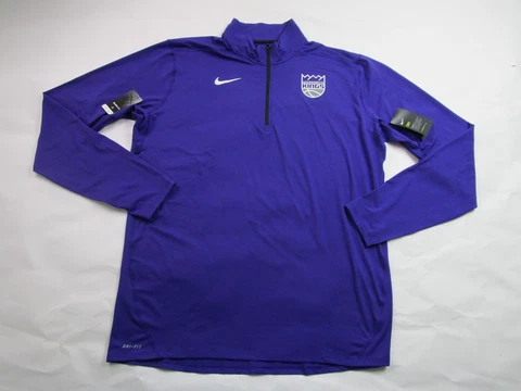 Nike Dri-Fit Sacramento Kings NBA Quarter Zip Basketball Jacket Mens 2XLT Purple Cover