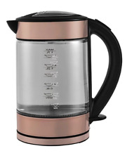 Rose Gold Glass Fast Boil Electric Kettle 1.7L Kitchen Appliance 3000W