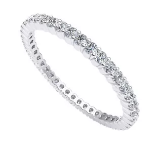0.65ct Lab-Created Diamond Classic Shared Prong Eternity Band Ring 14k Gold - Picture 1 of 5