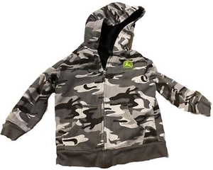 John Deere Boys Sz 8 Full Zipper Hooded Grays Black Fleece Jacket eBay Box 12 - Picture 1 of 11