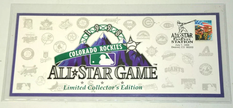 1998 MLB Colorado Rockies Baseball All Star Game  Collectors Cover- FREE SHIP - Image 1 of 1