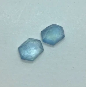 AAA Aguamarina Natural Corte Rosa Largo Hexágono Suelto Piedras Preciosas Fabricación Joyería - Imagen 1 de 8