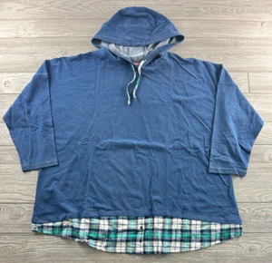 Woman Within Plus 3x Lightweight Blue Denim Hood Chambray Flannel Under Layer - Picture 1 of 9