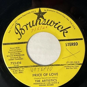 The Artistics Price of Love, Yesterday's Girl Brunswick 7" Single 45 RPM 1969 - Picture 1 of 4