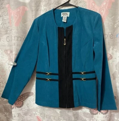 Blazer DAWN JOY II Para Mujer Pequeño Traje Chaqueta Verde Azulado Cremallera Completa Talla 12 P Foto 1 de 4