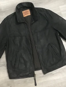 Vintage Levi's Leather Jacket - Black - Size L (p2p 23'') - Picture 1 of 8