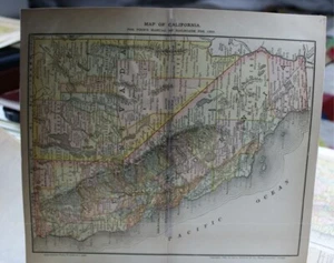 Antique Map "Map of California" For Poor's Manual of RailRoads for 1883 - Picture 1 of 1