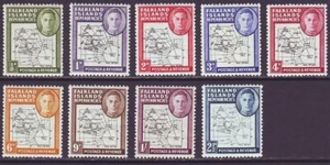 Conjunto de mapa Falkland Islands Dependencies 1946 SC 1L1-1L8, 1L13 MH - Imagen 1 de 3