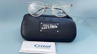 Gafas Jean Paul Gaultier 55-3177 monturas plateadas lentes transparentes 47-20 nuevas con etiquetas #14 Foto 1 de 4
