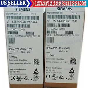 Nuevo Siemens 6SE6420-2UD21-1AA1 MICROMASTER420 sin filtro 6SE6 420-2UD21-1AA1 - Imagen 1 de 2