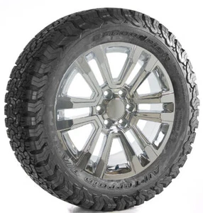 GMC 20" Denali Split Spoke Chrome Wheels Rims BFG A/T Tires 2000-25 Sierra Yukon - Picture 1 of 4