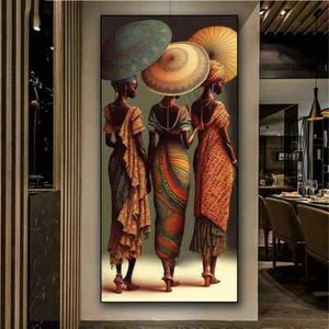 Paraguas Africano Mujer Espalda Arte Póster Impresión Decoración del Hogar Mural Lienzo - Imagen 1 de 3