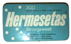 Compresse dolcificanti svizzere Hermesetas anni '50 (la maggior parte se non tutte all'interno) - Foto 1 di 3