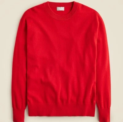 J.Crew Mujer Cachemira Relajado Cuello Redondo Suéter Rojo Talla XXS Nuevo Con Etiquetas CB905 Foto 1 de 4