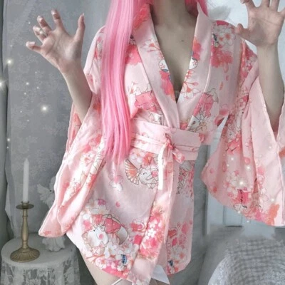 Sexy Camisón Kimono Albornoz Sakura Lencería Prendas para dormir Bata Yukata Foto 1 de 4