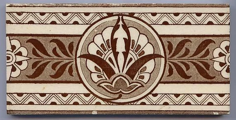 Reclaimed Majolica transfer tile aesthetic 6x3 guard Josiah Wedgwood pattern Cover