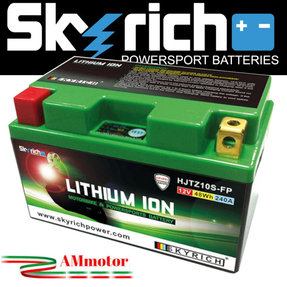 Batteria Litio Moto Skyrich HJTZ10S-FP 12V Per Yamaha FZ8 S Fazer 2012 Lithium - Imagem 1 de 1