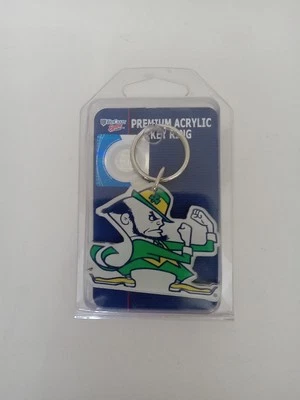 Notre Dame Fighting Irish Leprechaun Mascot Acrylic Keychain Key Ring NCAA NOS - Image 1 of 2