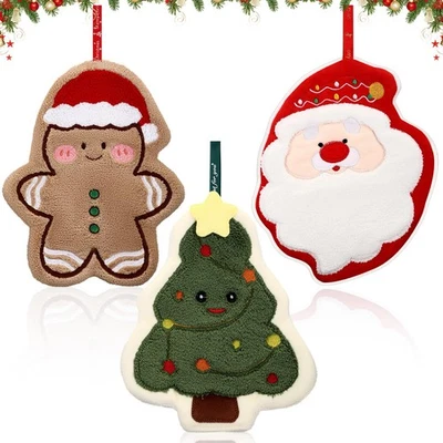 3 Piezas Toallas de Mano Colgantes de Navidad para Baño Árbol de Navidad Toalla de Cocina... Foto 1 de 4