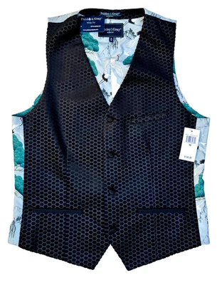 Chaleco ajustado de terciopelo HC negro cachemir y gris para hombre tallas MD, XL NUEVO CON ETIQUETAS Foto 1 de 4