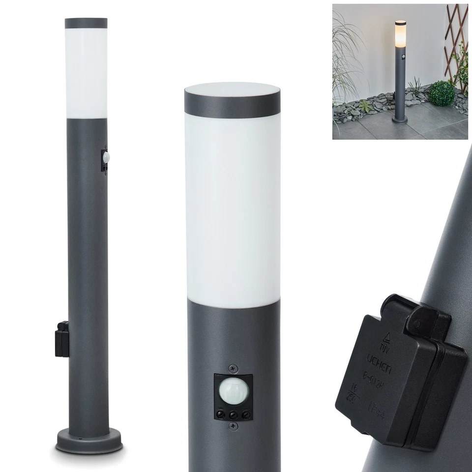 HOFSTEIN Gnocchetta moderne Wegeleuchte Garten mit Bewegungsmelder und Steckdose - Bild 1 von 4