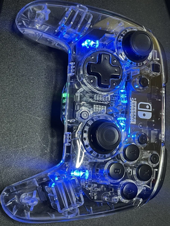 Nintendo Switch Wireless Controller – Clear LED Light Up – Tested & Working  🎮 - Image 1 of 4
