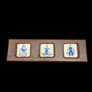 Colgante de pared con forma de azulejo miniatura a punta de aguja enmarcada de Delft **HALLAZGO RARO** - Imagen 1 de 11