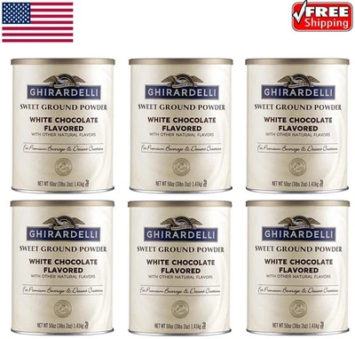 Ghirardelli 3 libras, postre de chocolate blanco molido dulce en polvo, paquete de 6 Foto 1 de 2